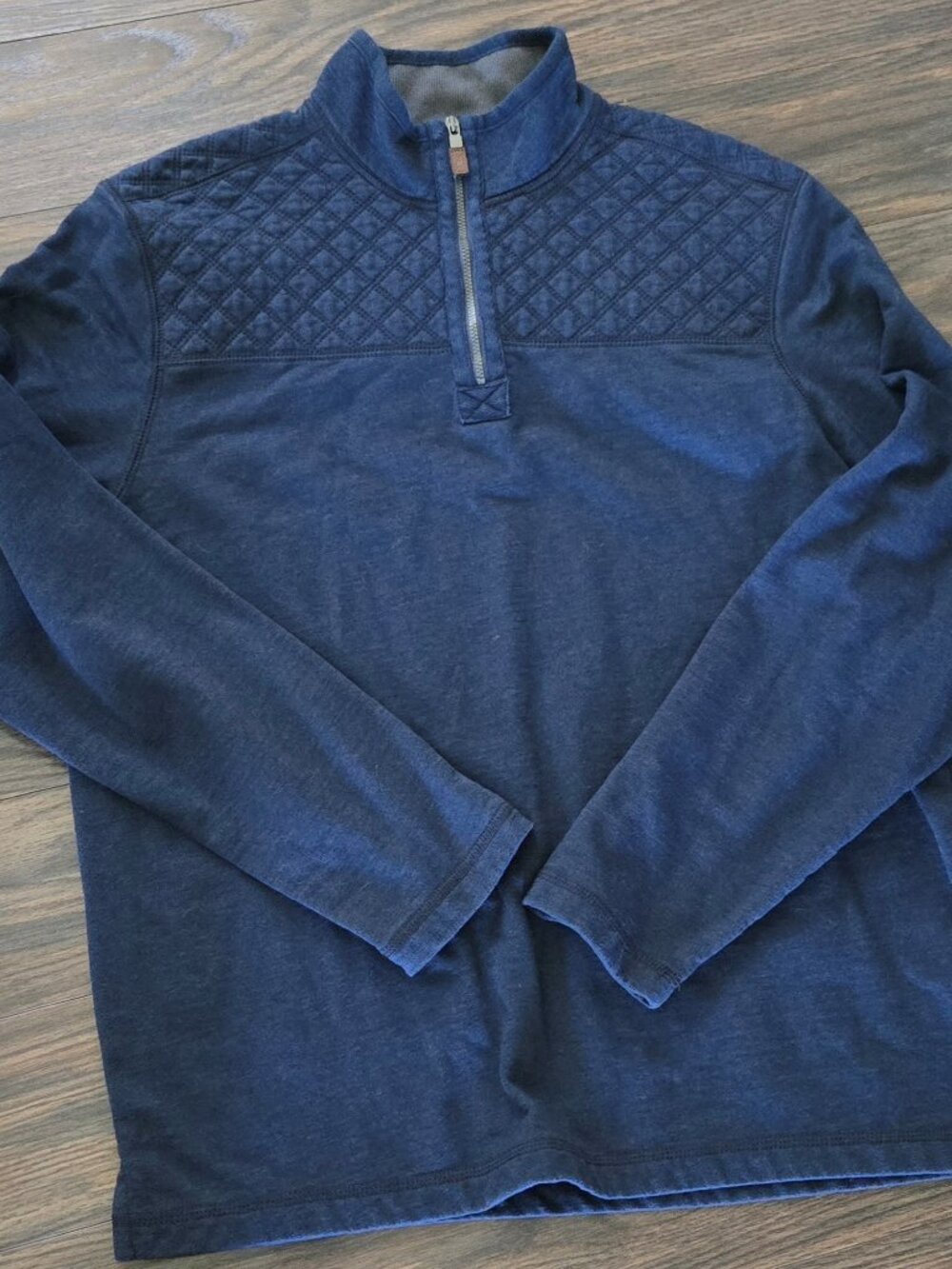 G.H. BASS & CO. Men's Navy Blue Pullover w/ Mock Collar & 1/4 Zip NWOT/SIZE L
